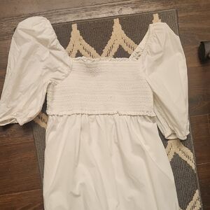 American Eagle Outfitters Cream Dress with Textured Detail